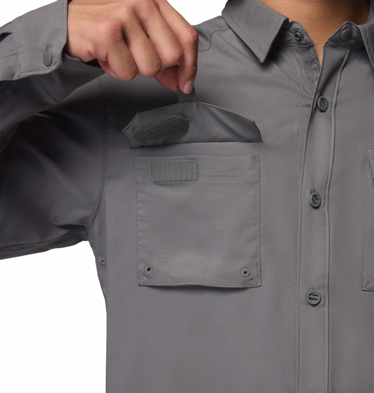 Columbia Men's Grey Omni-Shade Silver Ridge Utility II Long Sleeve Shirt