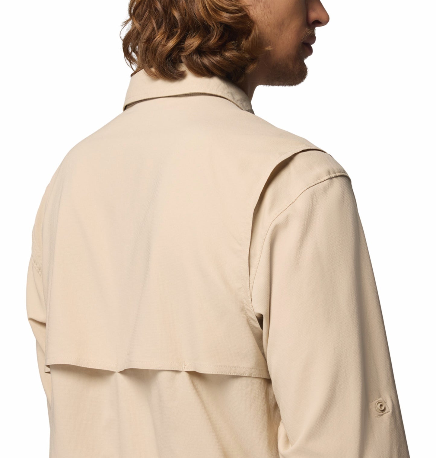 Columbia Men Beige Omni-Shade Silver Ridge Utility II Long Sleeve Shirt for Outdoor