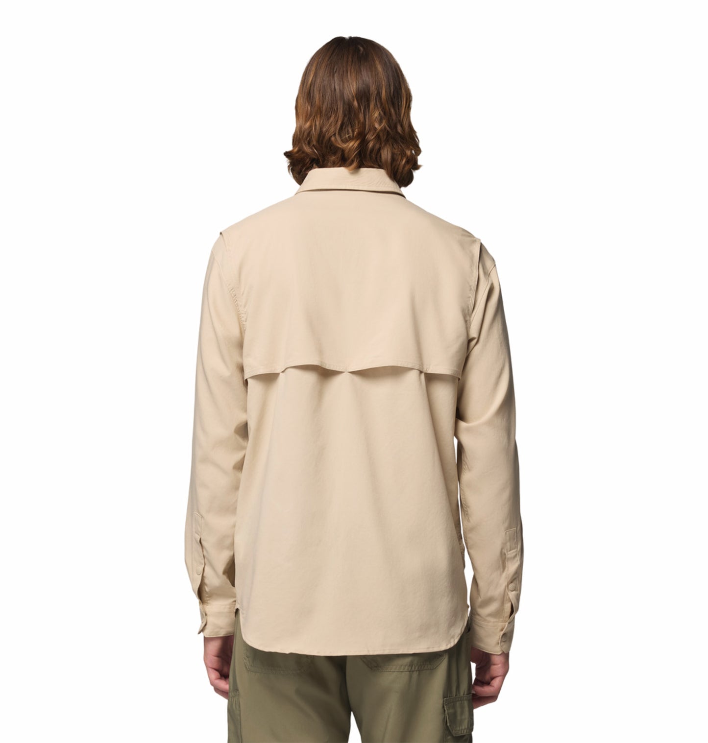 Columbia Men Beige Omni-Shade Silver Ridge Utility II Long Sleeve Shirt for Outdoor