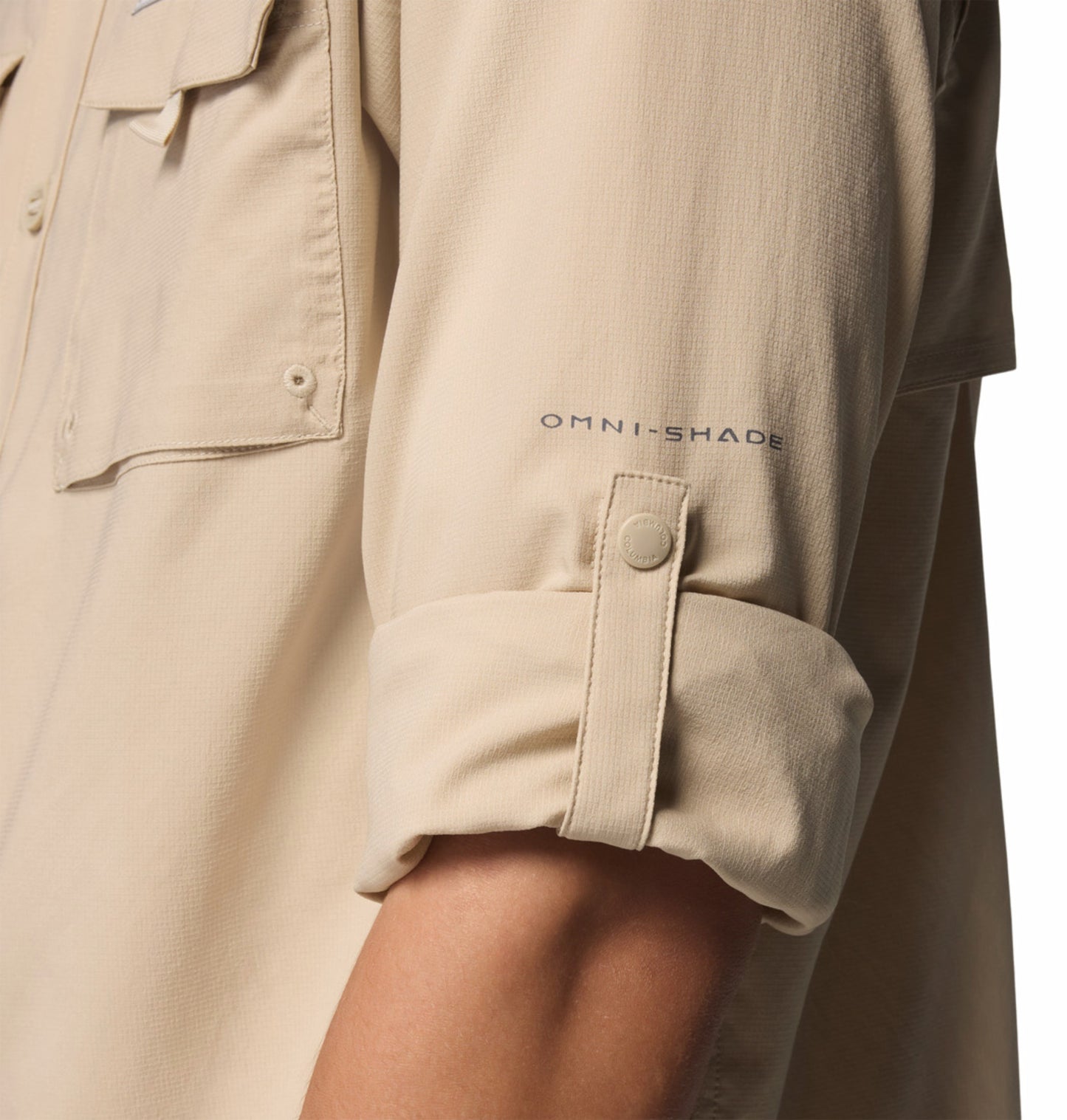 Columbia Men Beige Omni-Shade Silver Ridge Utility II Long Sleeve Shirt for Outdoor