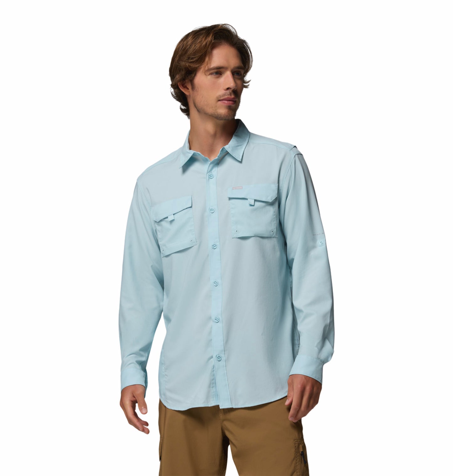Columbia Men Blue Omni-Shade Silver Ridge Utility II Long Sleeve Shirt for Outdoor