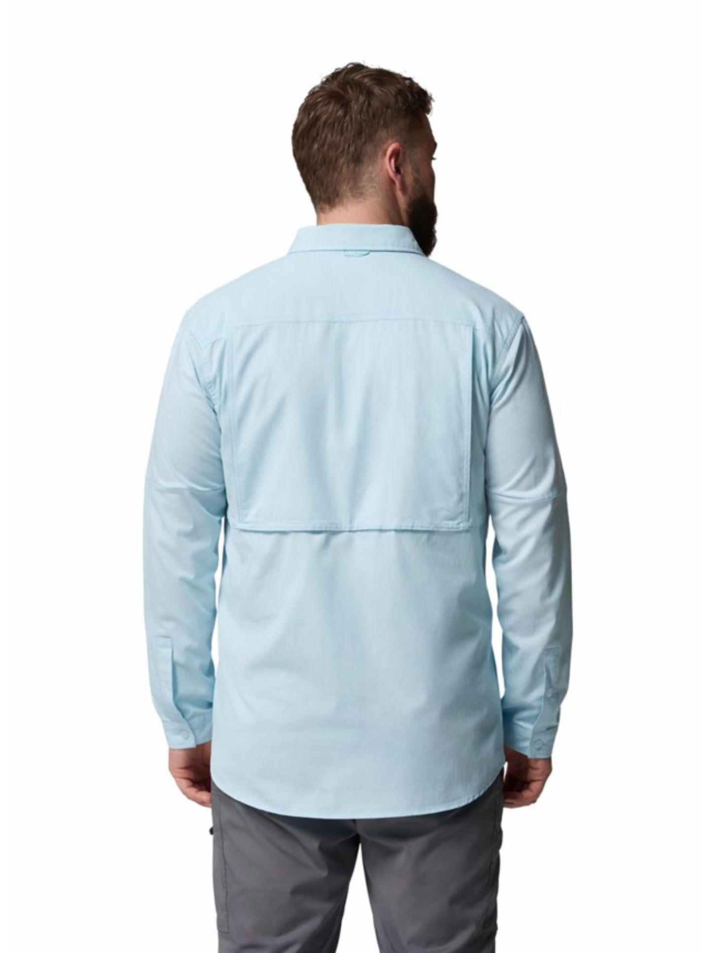 Columbia Men Blue Omni-Shade Silver Ridge Utility II Long Sleeve Shirt for Outdoor