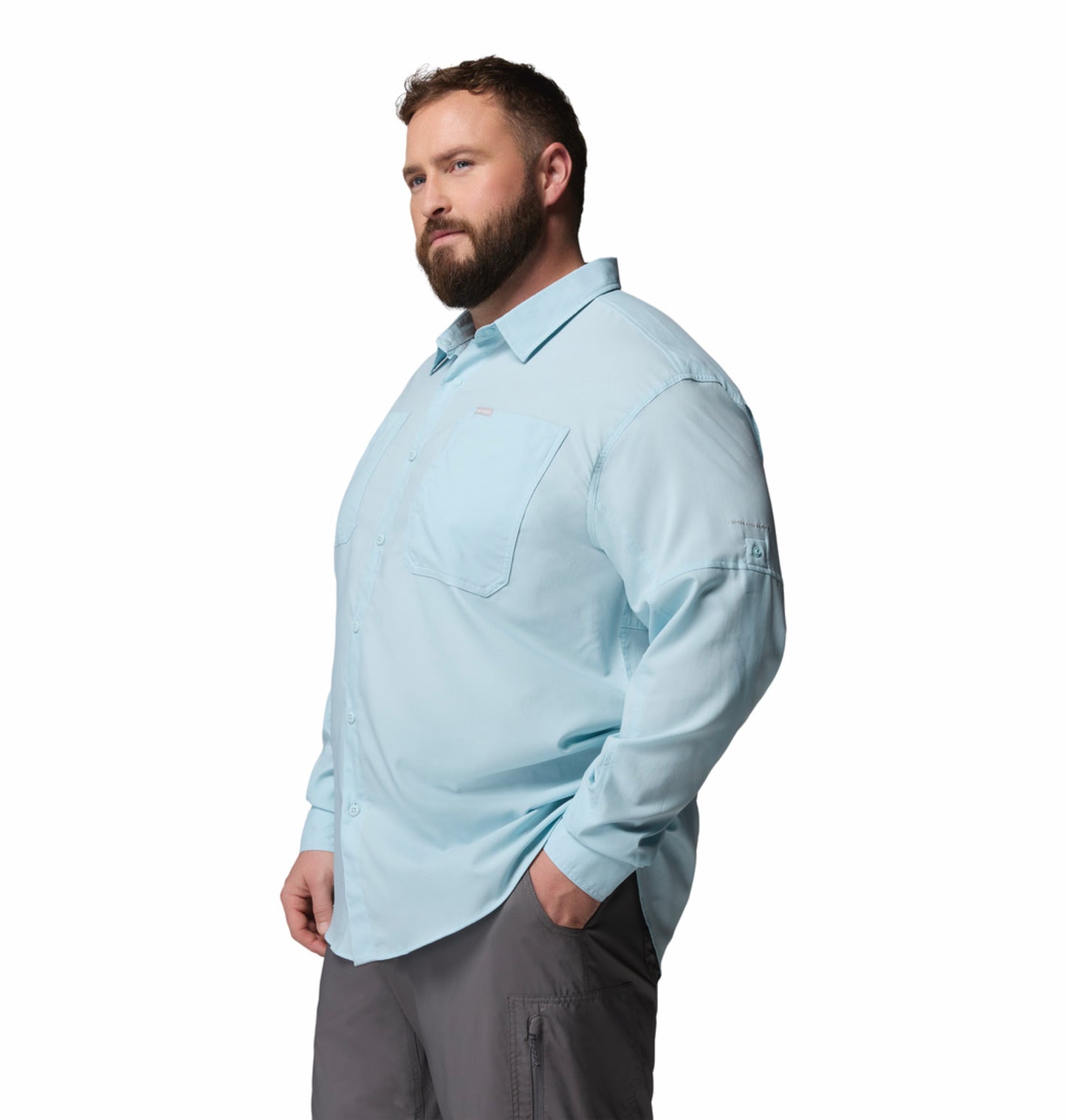 Columbia Men Blue Omni-Shade Silver Ridge Utility II Long Sleeve Shirt for Outdoor