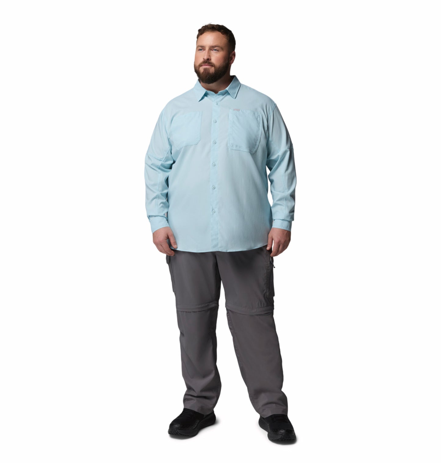 Columbia Men Blue Omni-Shade Silver Ridge Utility II Long Sleeve Shirt for Outdoor