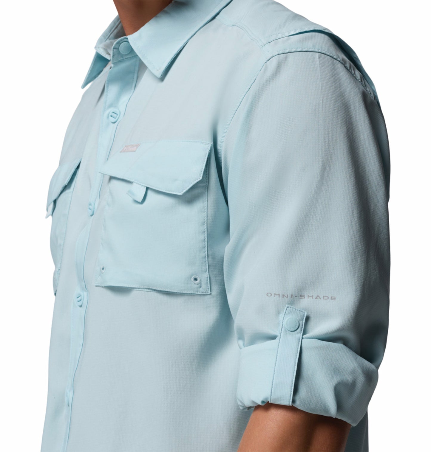 Columbia Men Blue Omni-Shade Silver Ridge Utility II Long Sleeve Shirt for Outdoor