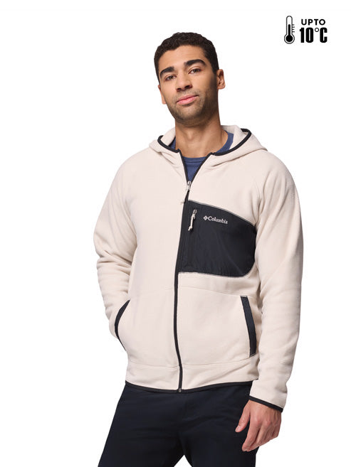 Columbia Men Beige Fast Trek Overlay Fleece Jacket