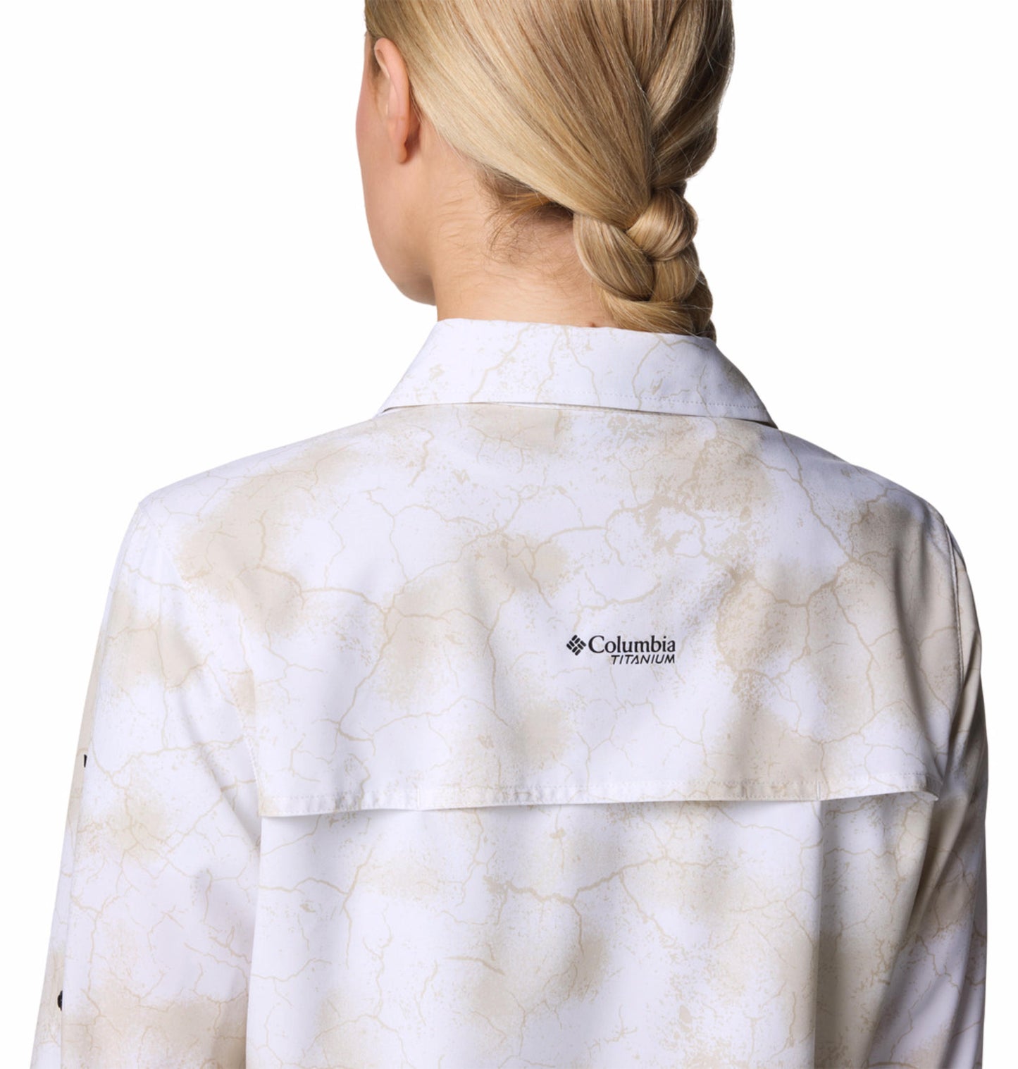Columbia Womens White Omni-Shade Broad Spectrum Summit Valley Woven Long Sleeve Shirt