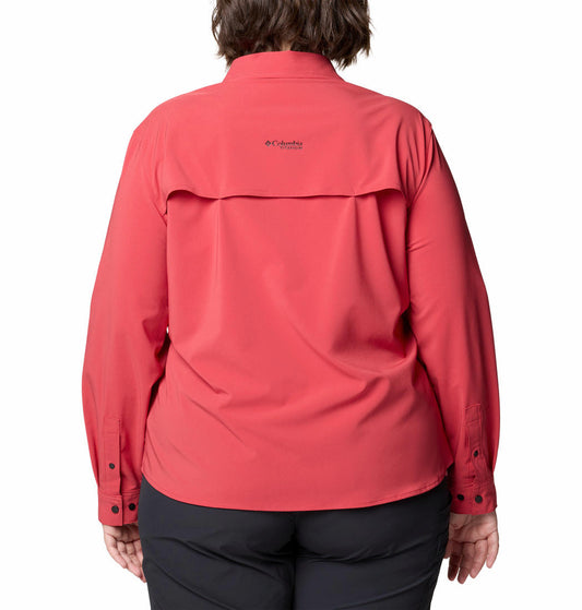 Columbia Womens Red Summit Valley Woven Long Sleeve Shirt