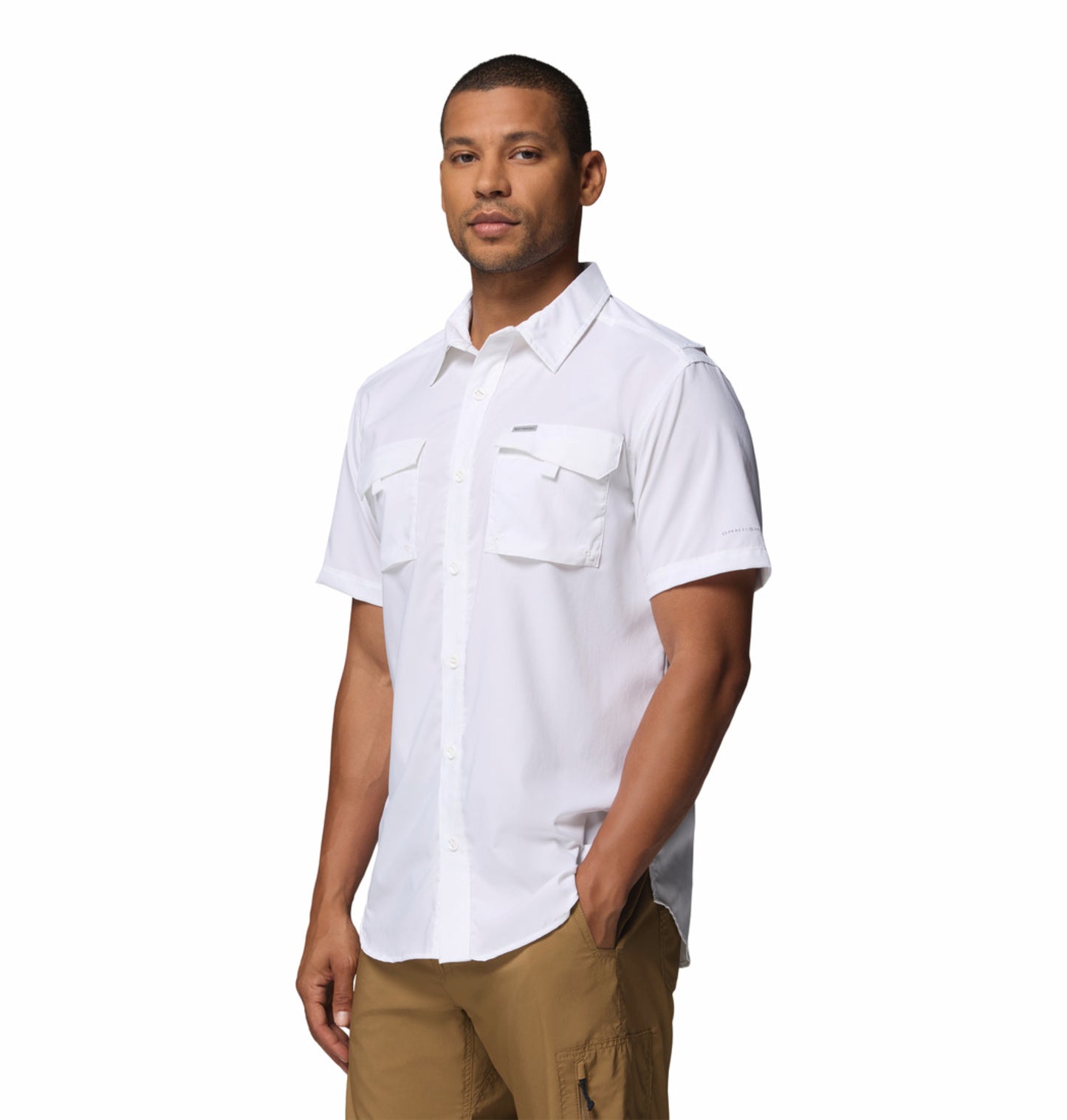 Columbia Men White Omni-Shade Silver Ridge Utility II Short Sleeve Shirt