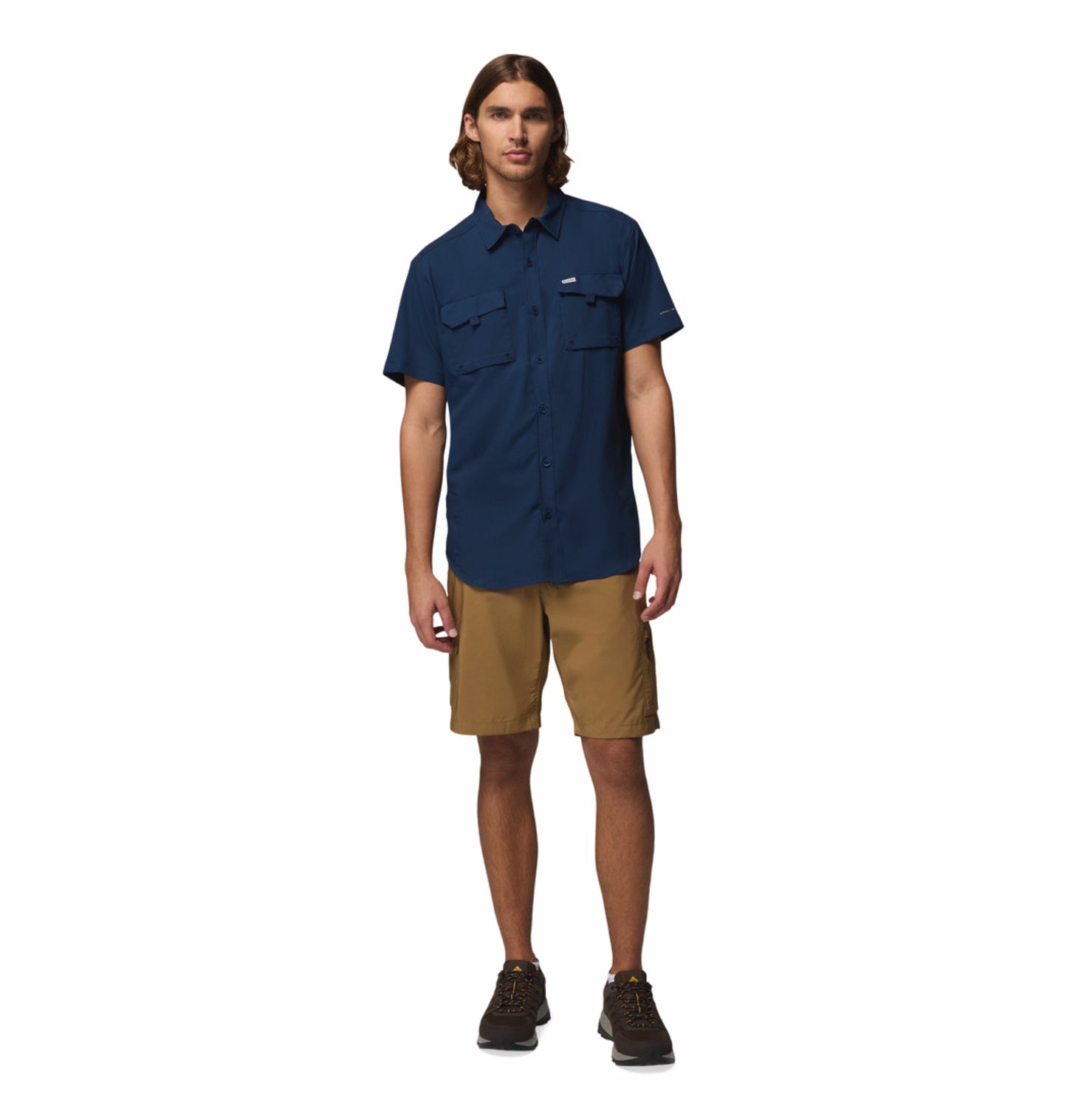 Columbia Men's Navy Blue Omni-Shade Silver Ridge Utility II Short Sleeve Shirt