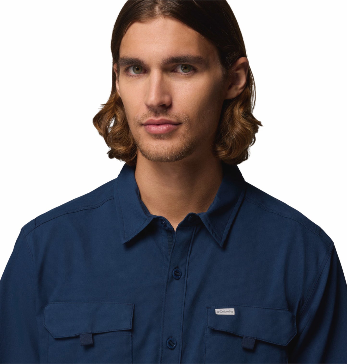 Columbia Men's Navy Blue Omni-Shade Silver Ridge Utility II Short Sleeve Shirt
