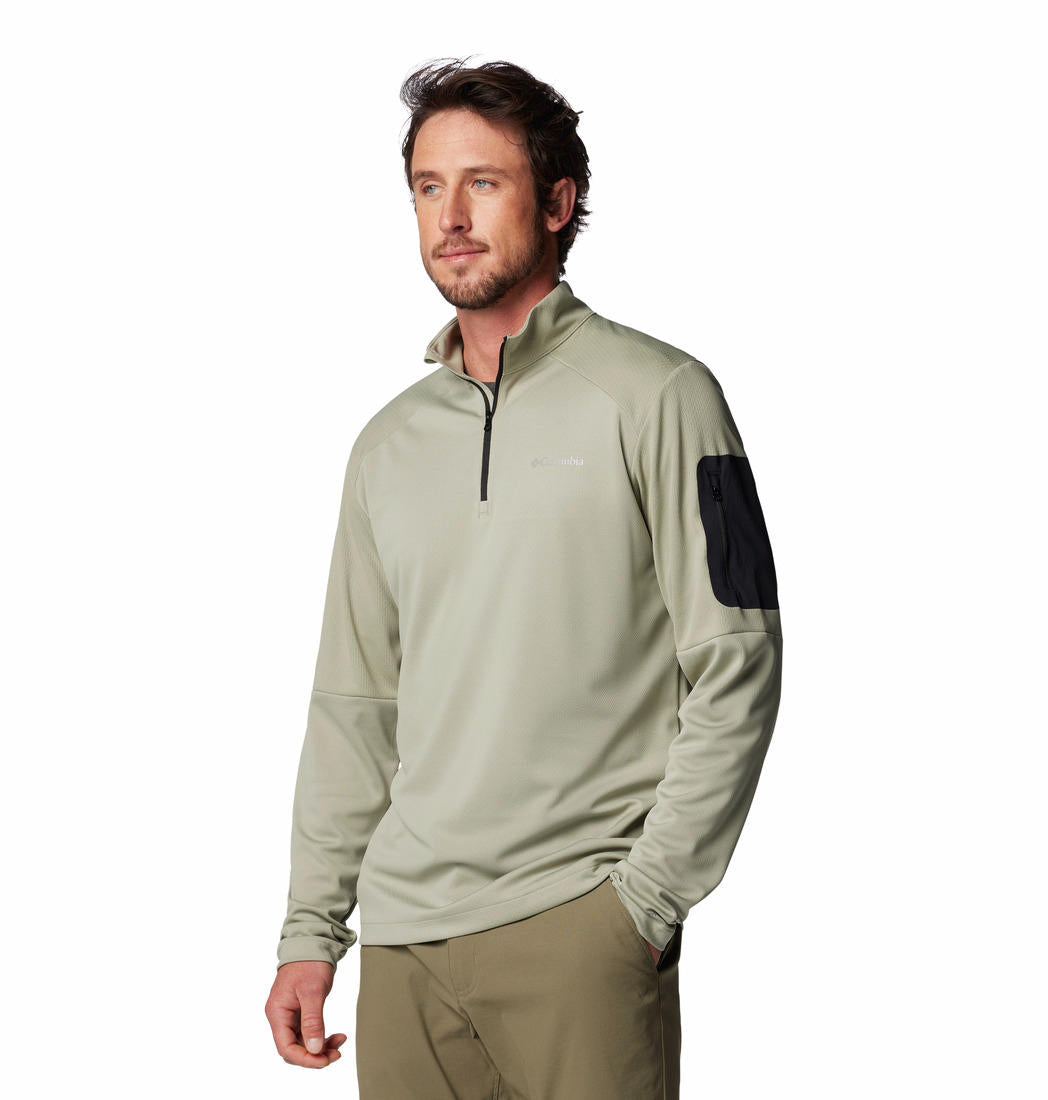 Columbia Mens Green Columbia Tech Knit 1/4 Zip