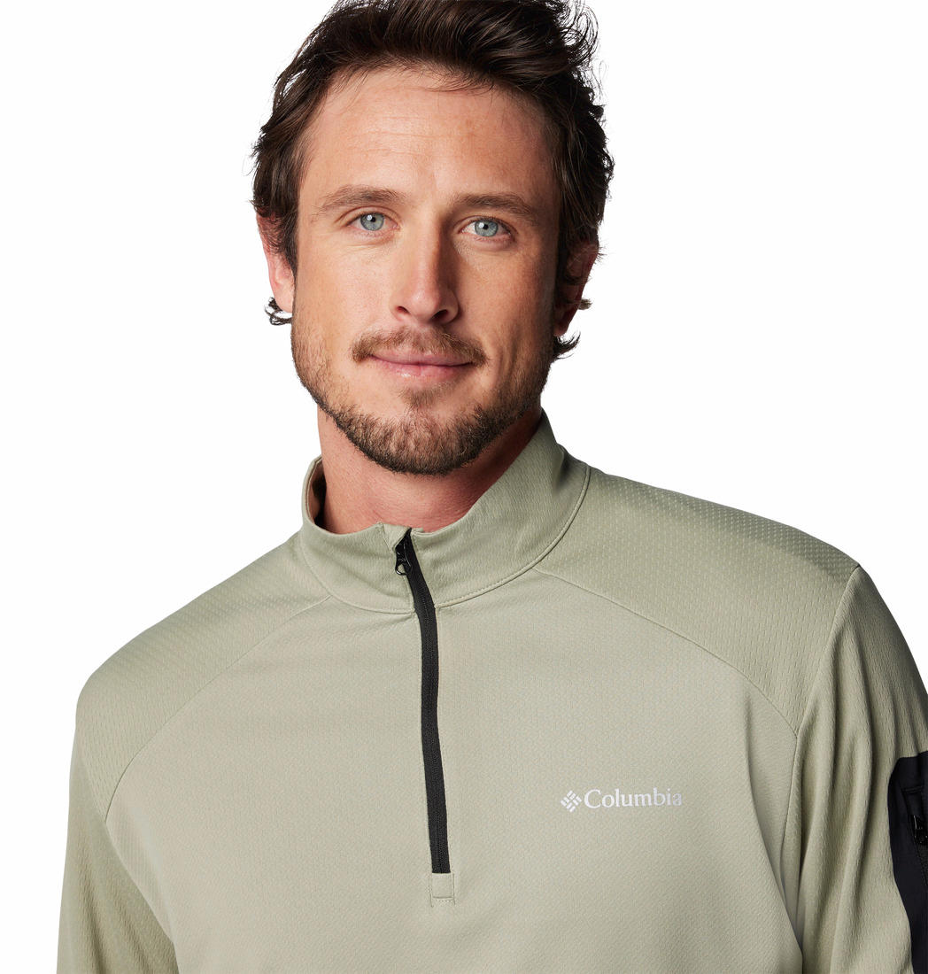 Columbia Mens Green Columbia Tech Knit 1/4 Zip