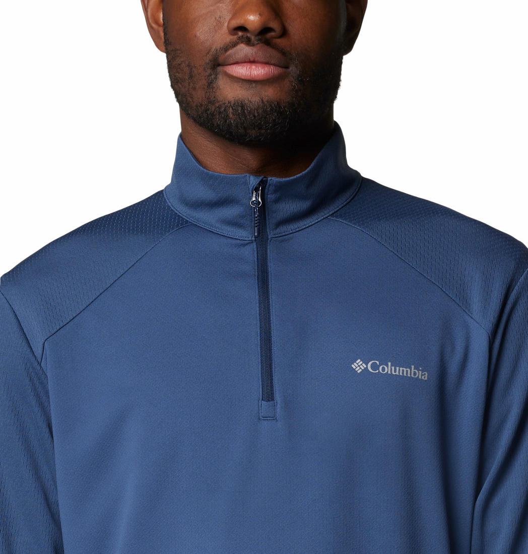 Columbia Mens Blue Columbia Tech Knit 1/4 Zip