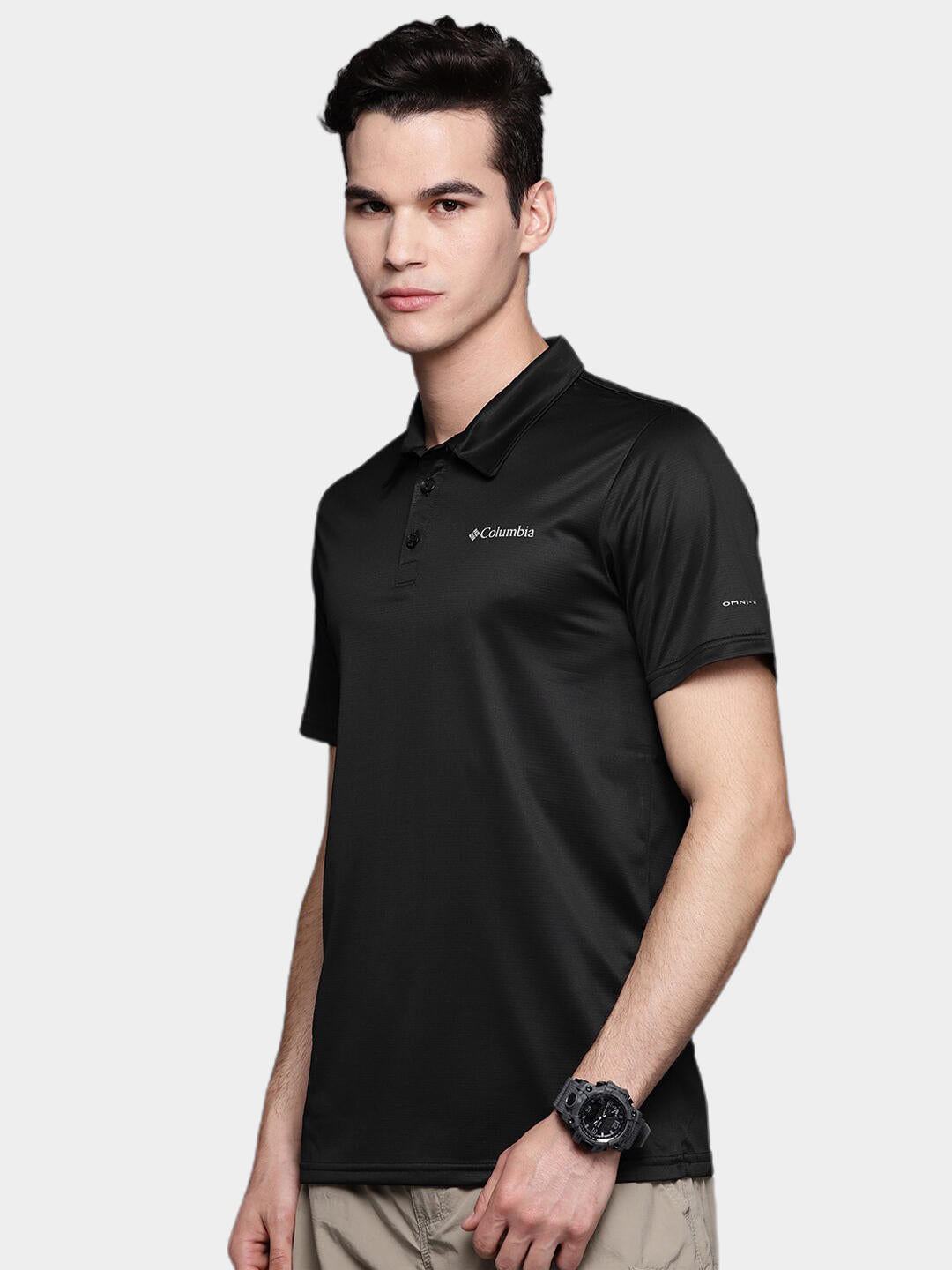 Columbia Men Black Columbia Hike Polo T-Shirt