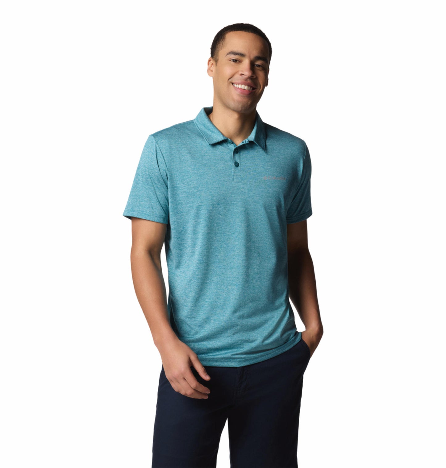 Columbia Mens Teal Omni-Wick Hike Polo Tshirt