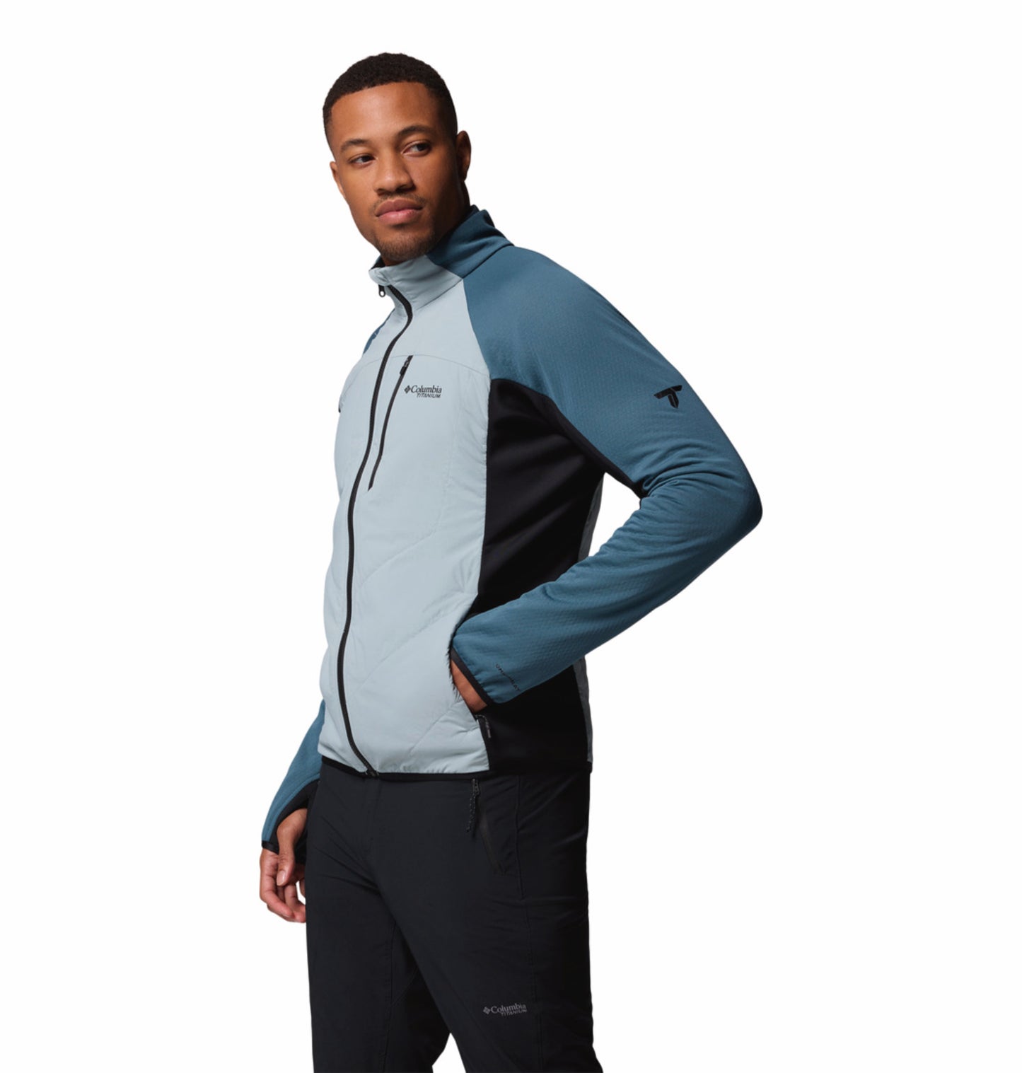 Columbia Men Blue Omni-Heat Arctic Hybrid Fleece Jacket