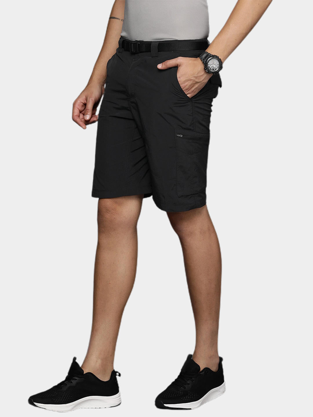 Columbia Men Black Silver Ridge Cargo Short (Sun Protection)
