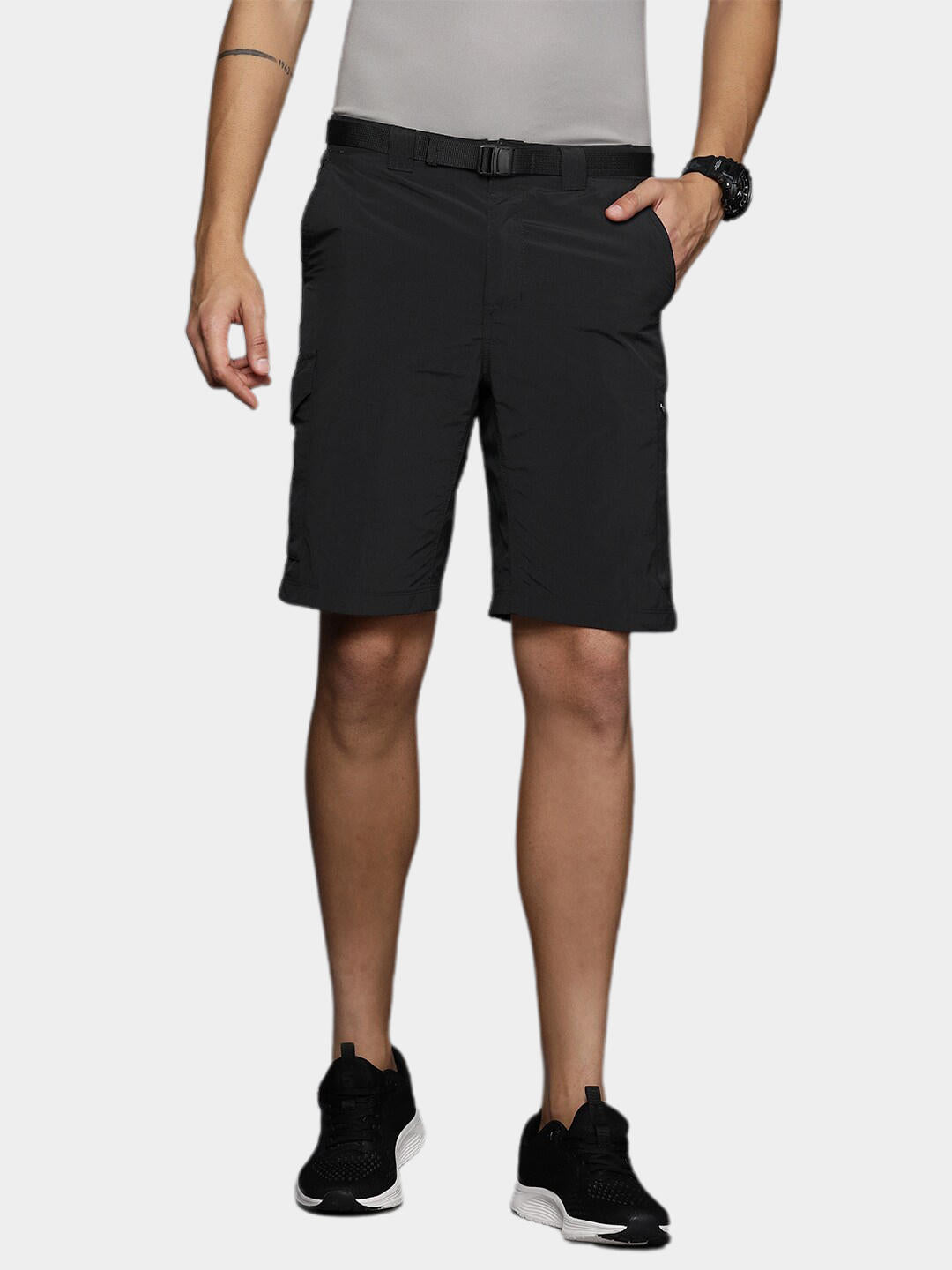 Columbia Men Black Silver Ridge Cargo Short (Sun Protection)