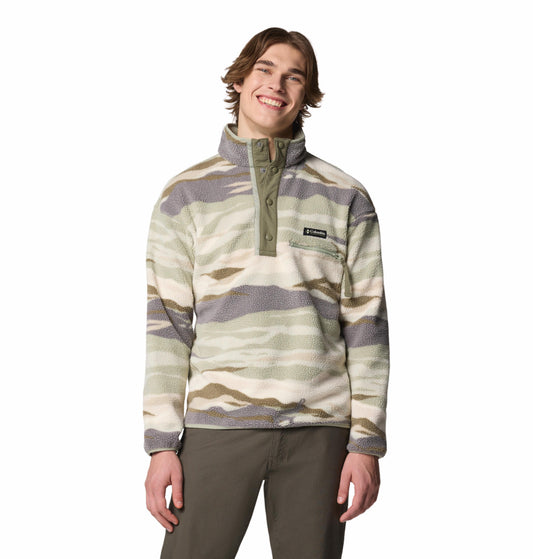Columbia Mens Green Helvetia II Printed Half Snap Fleece Pullover