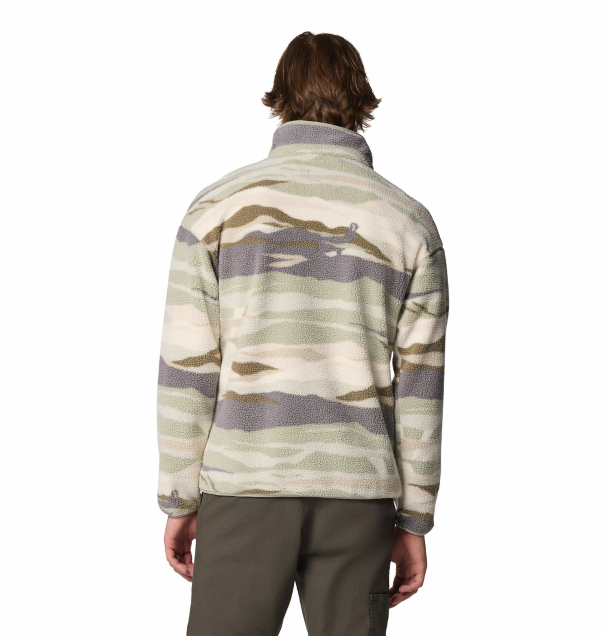 Columbia Men Green Helvetia II Printed Half Snap Fleece