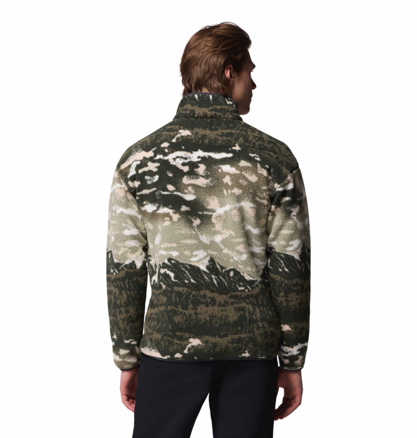 Columbia Men Green Helvetia II Printed Fleece Jacket