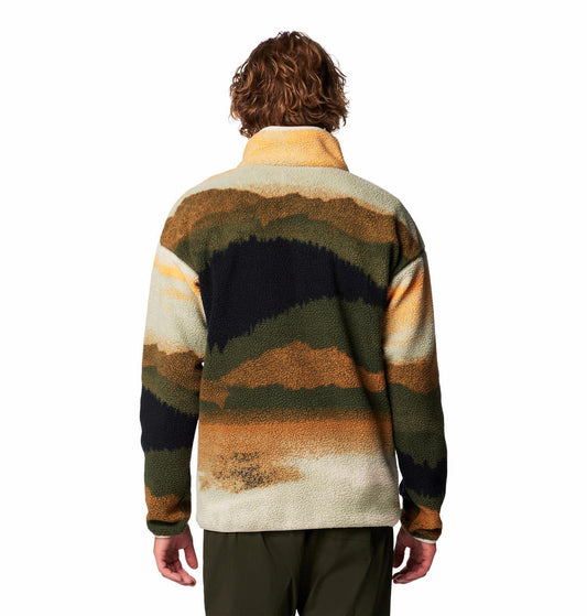 Columbia Mens Green Helvetia II Printed Half Snap Fleece Jacket