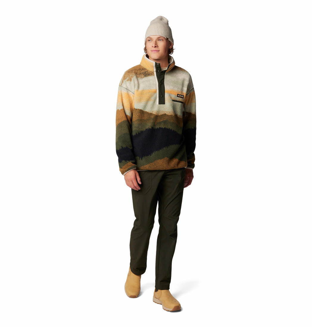 Columbia Mens Green Helvetia II Printed Half Snap Fleece Jacket