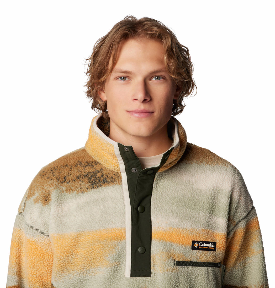 Columbia Mens Green Helvetia II Printed Half Snap Fleece Jacket