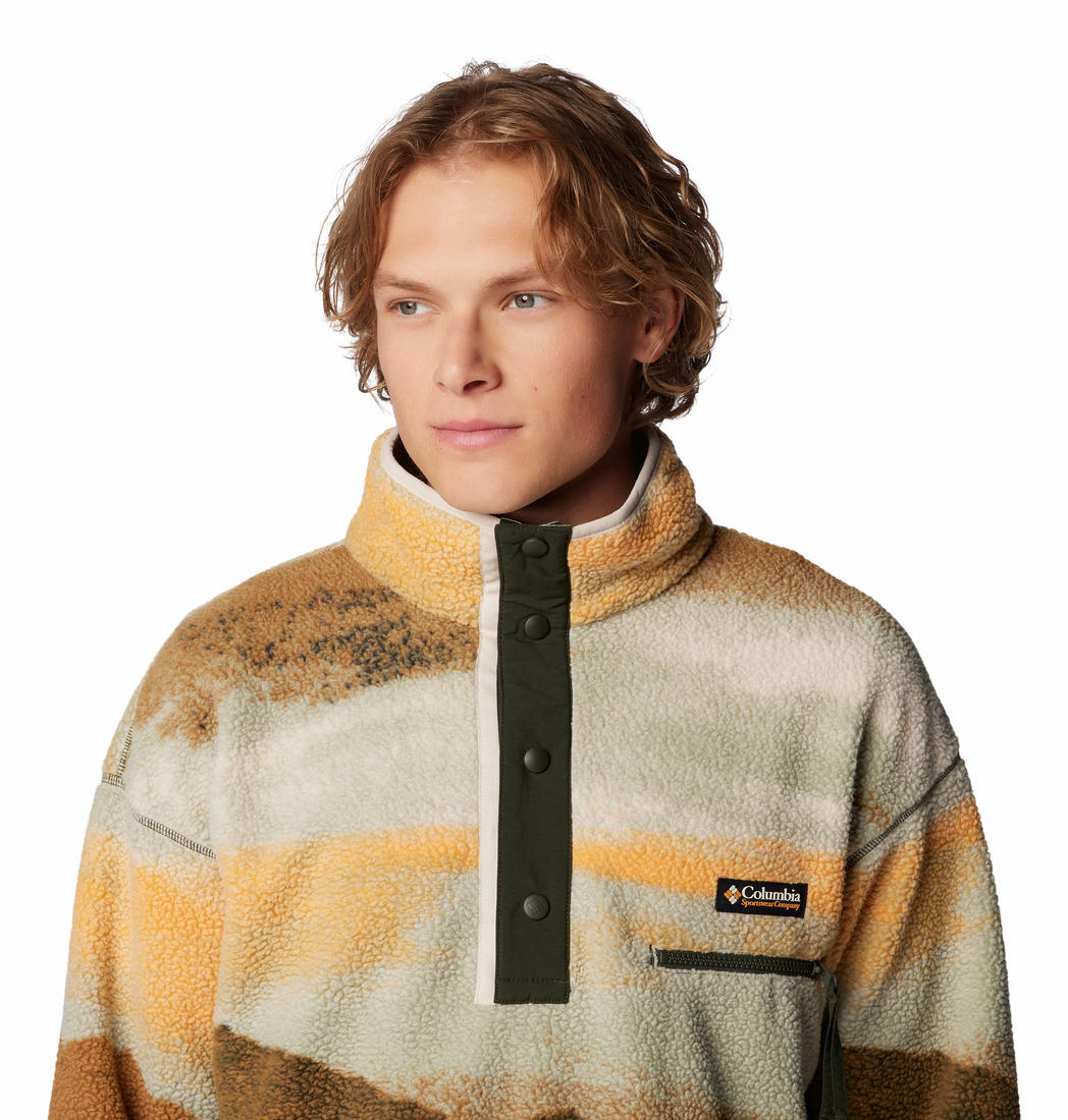Columbia Mens Green Helvetia II Printed Half Snap Fleece Jacket