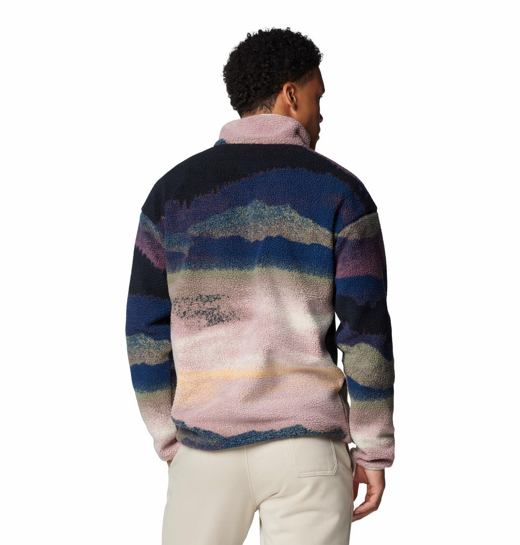 Columbia Mens Blue Helvetia II Printed Half Snap Fleece Jacket