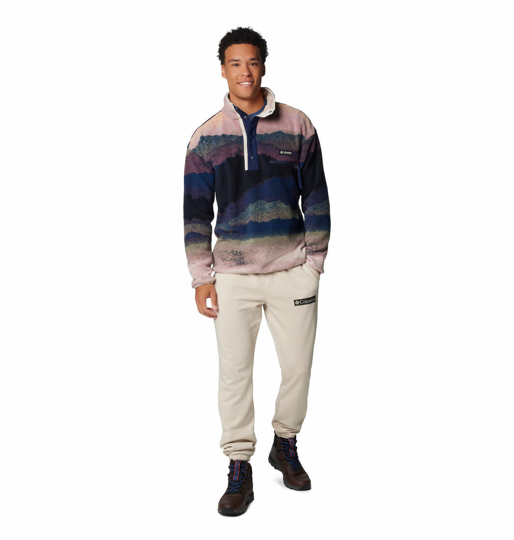 Columbia Mens Blue Helvetia II Printed Half Snap Fleece Jacket