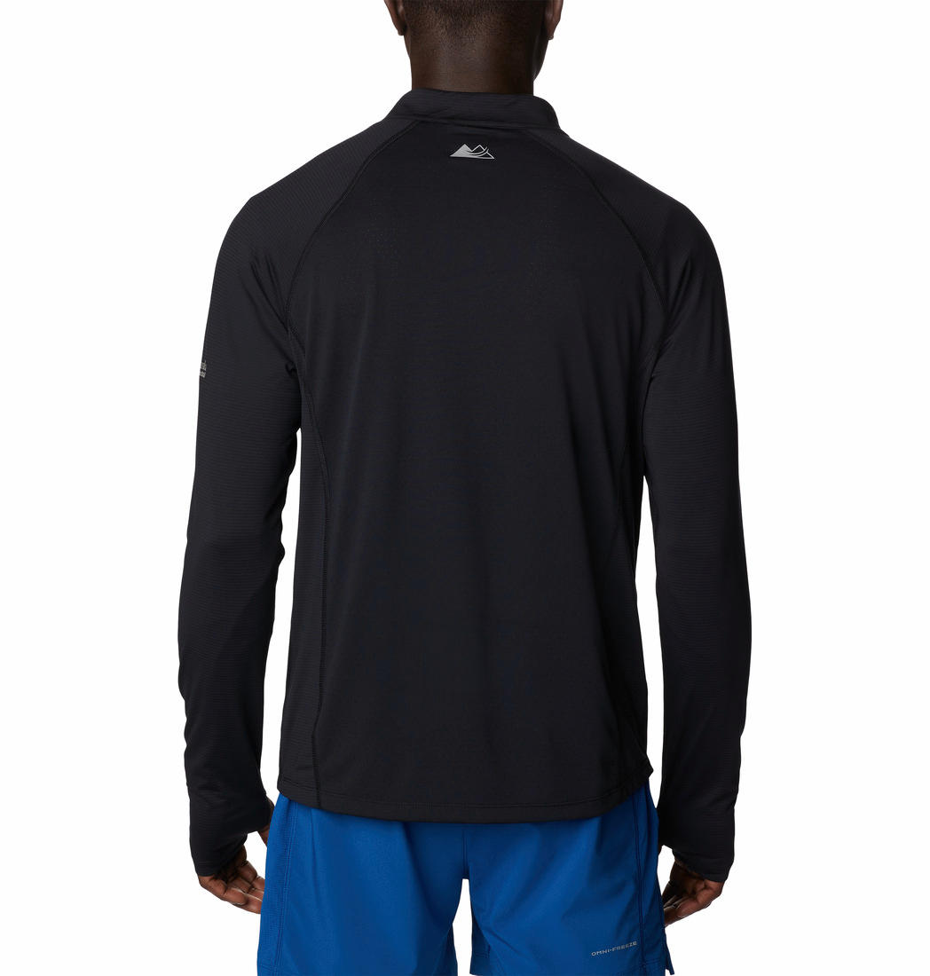 Columbia Mens Black M Endless Trail 1/2 Zip Mesh Long Sleeve