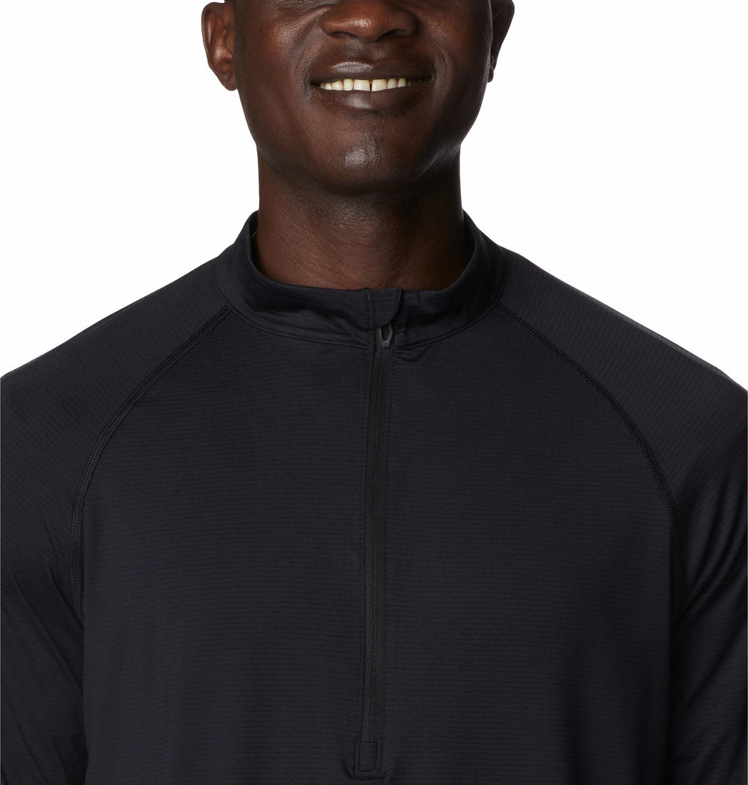 Columbia Mens Black M Endless Trail 1/2 Zip Mesh Long Sleeve