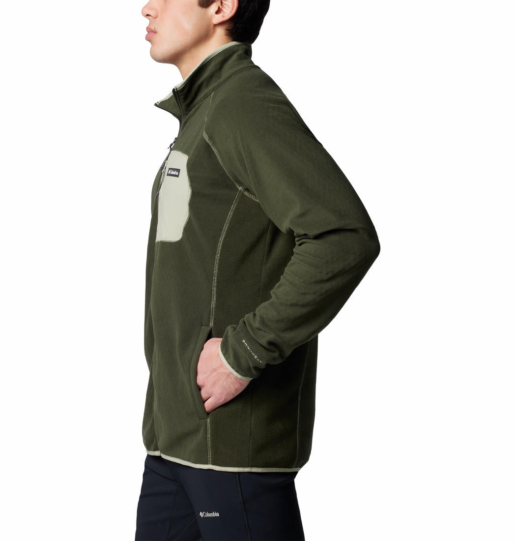 A Men Wearing Columbia Men Green Outdoor Tracks Full Zip II