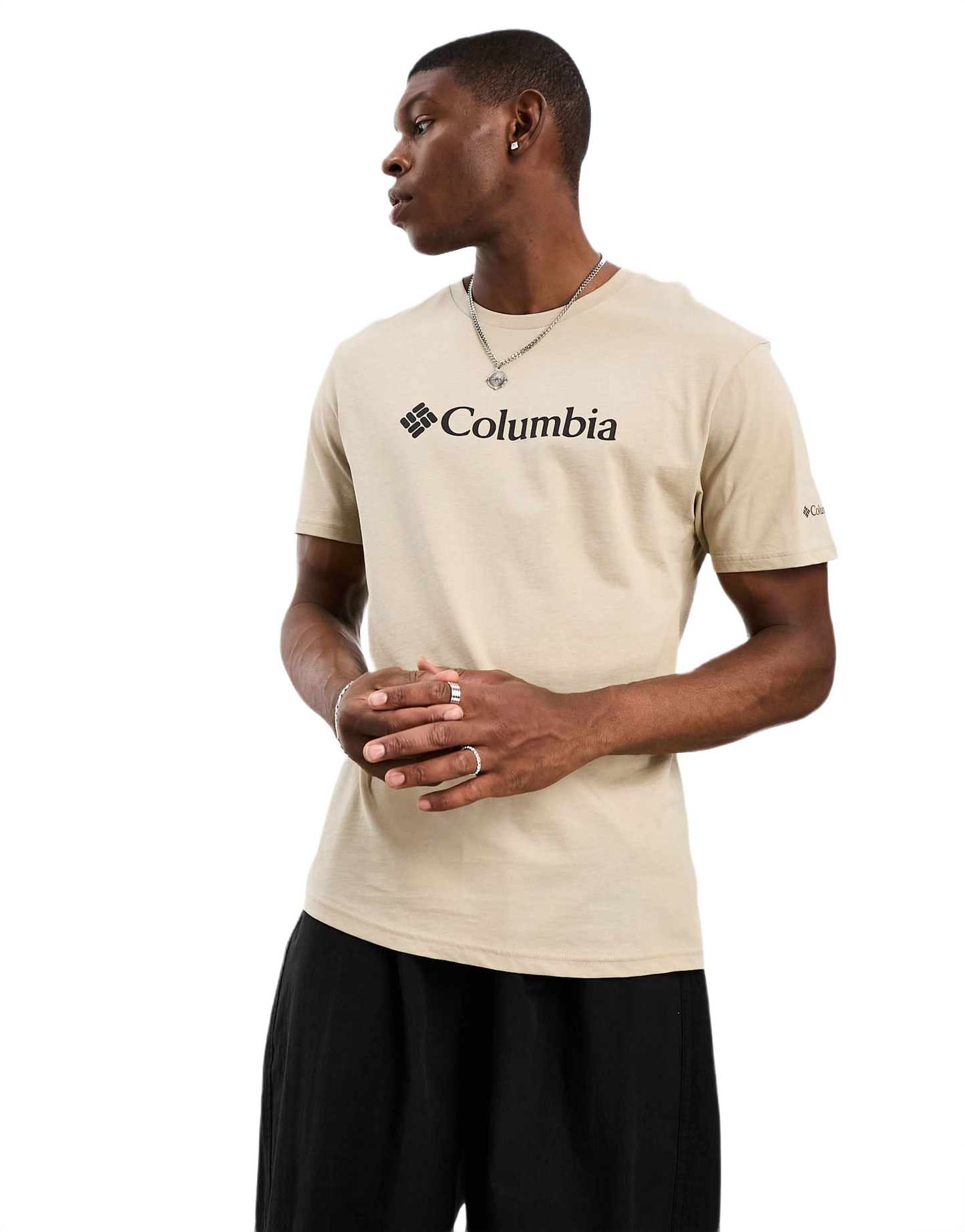 Columbia Men Beige CSC Basic Logo Tshirt