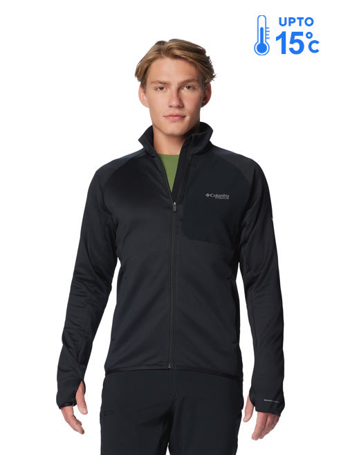 Columbia Men Black Triple Canyon Grid Fleece Full Zip II Jacket