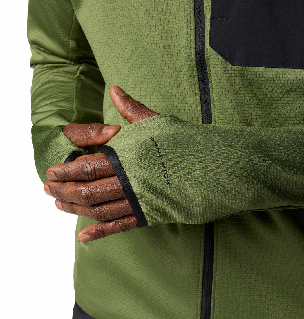 Columbia Men Green Triple Canyon Grid Fleece FZ II