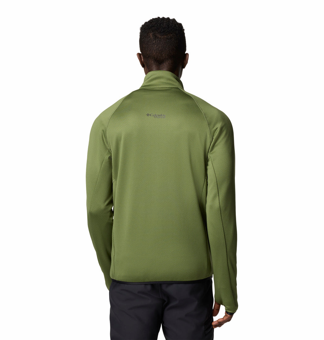 Columbia Men Green Triple Canyon Grid Fleece FZ II