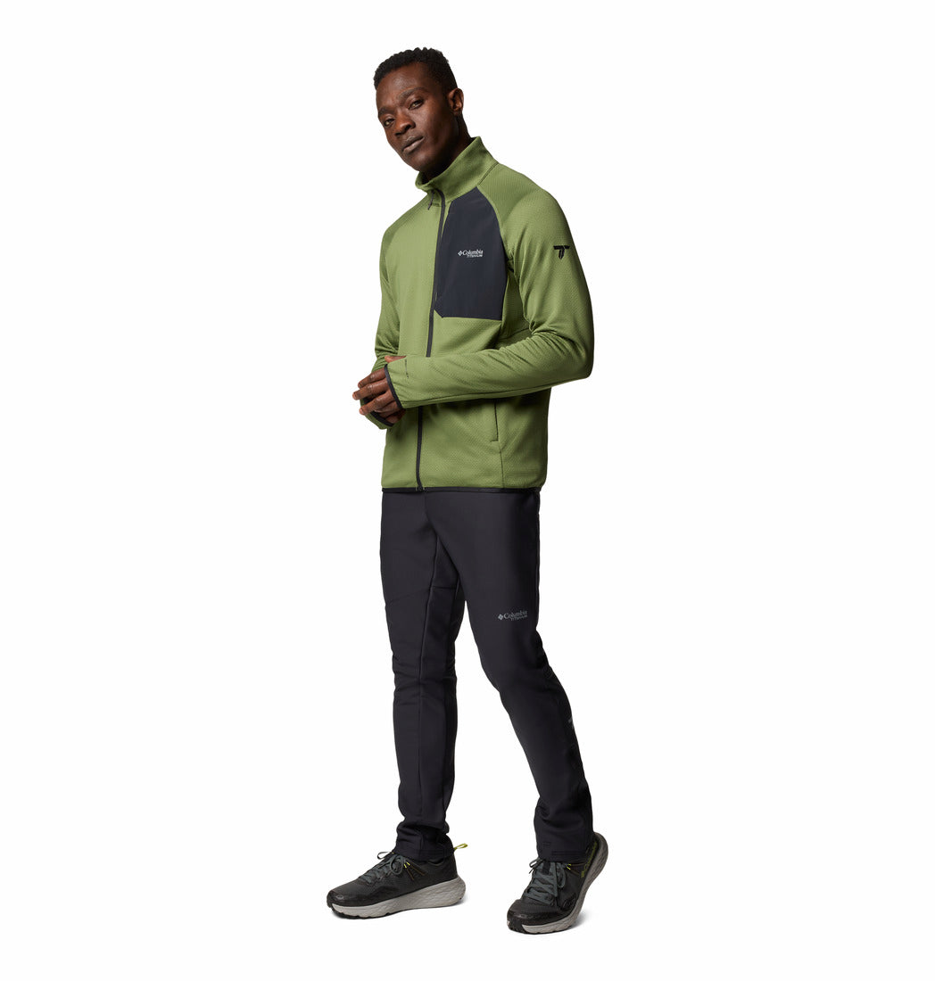 Columbia Men Green Triple Canyon Grid Fleece FZ II