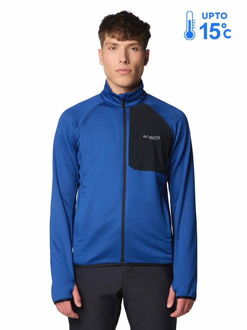 Columbia Men Blue Omni-Wick Triple Canyon Grid II Fleece Jacket