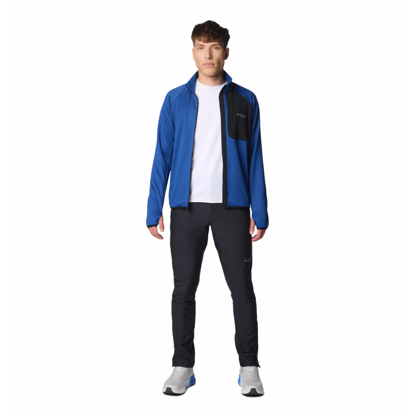 Columbia Men Blue Triple Canyon Grid Fleece FZ II