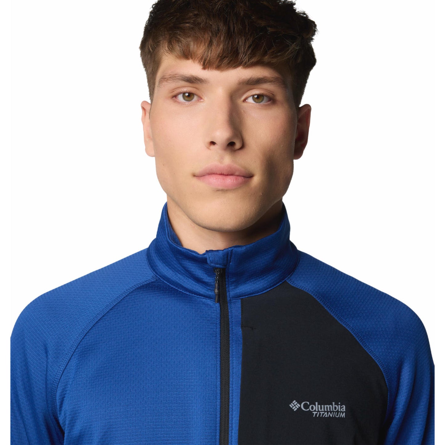 Columbia Men Blue Triple Canyon Grid Fleece FZ II