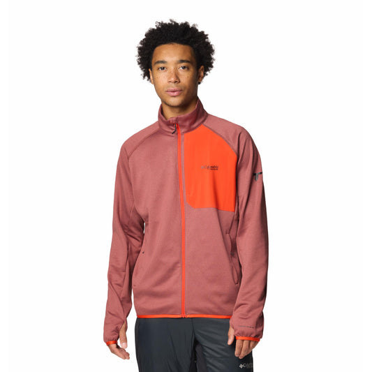 Columbia Men Red Triple Canyon Grid Fleece FZ II