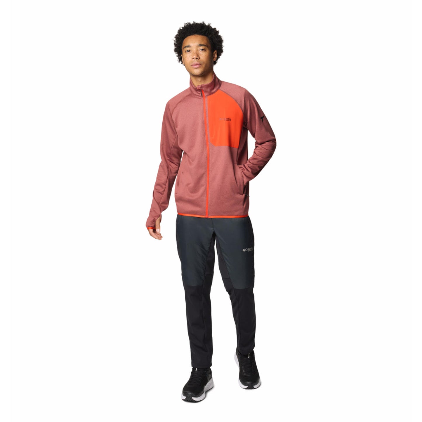 Columbia Men Red Triple Canyon Grid Fleece FZ II