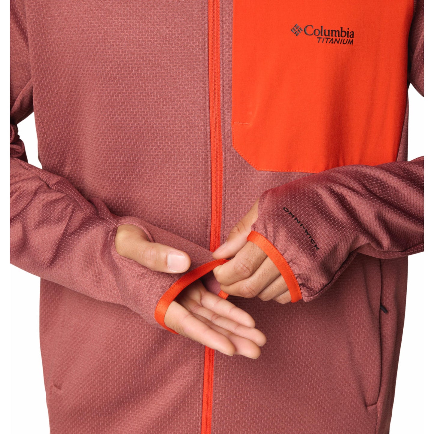Columbia Men Red Triple Canyon Grid Fleece FZ II