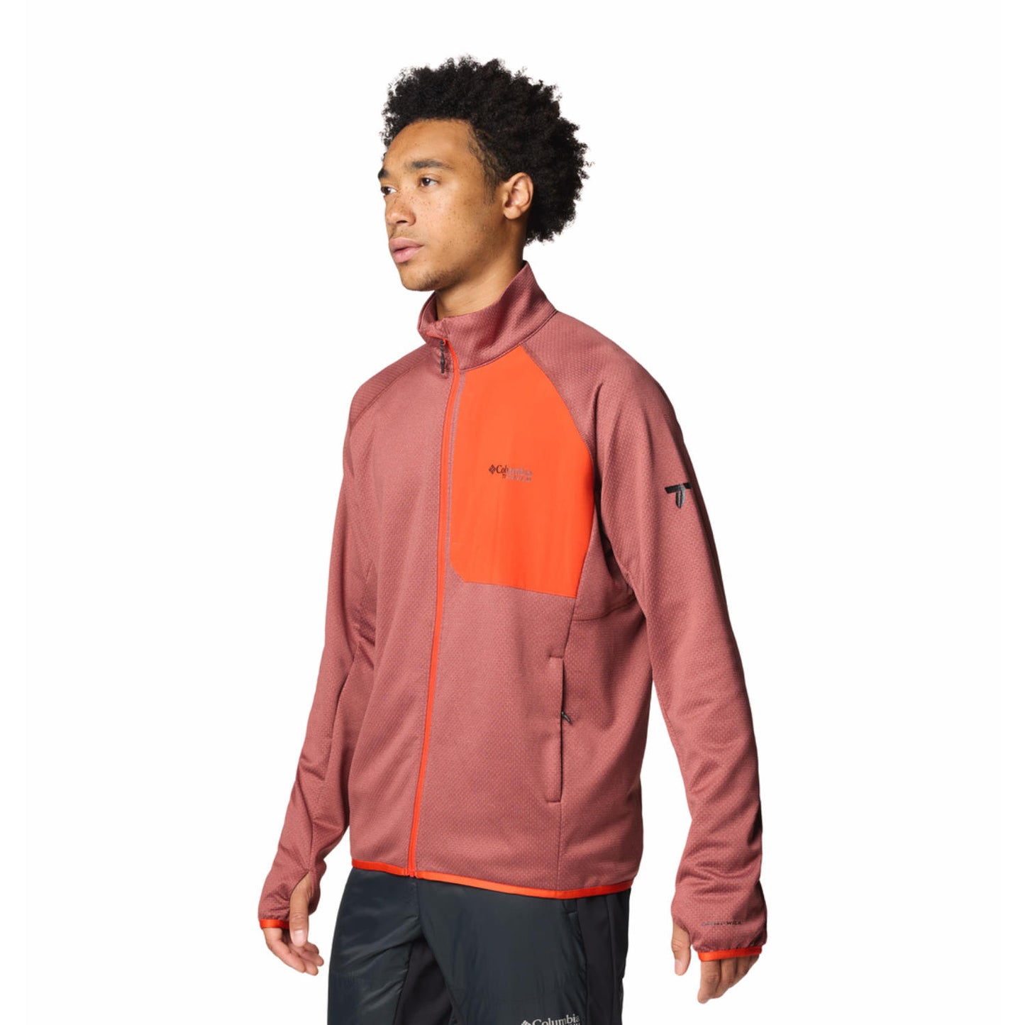 Columbia Men Red Triple Canyon Grid Fleece FZ II
