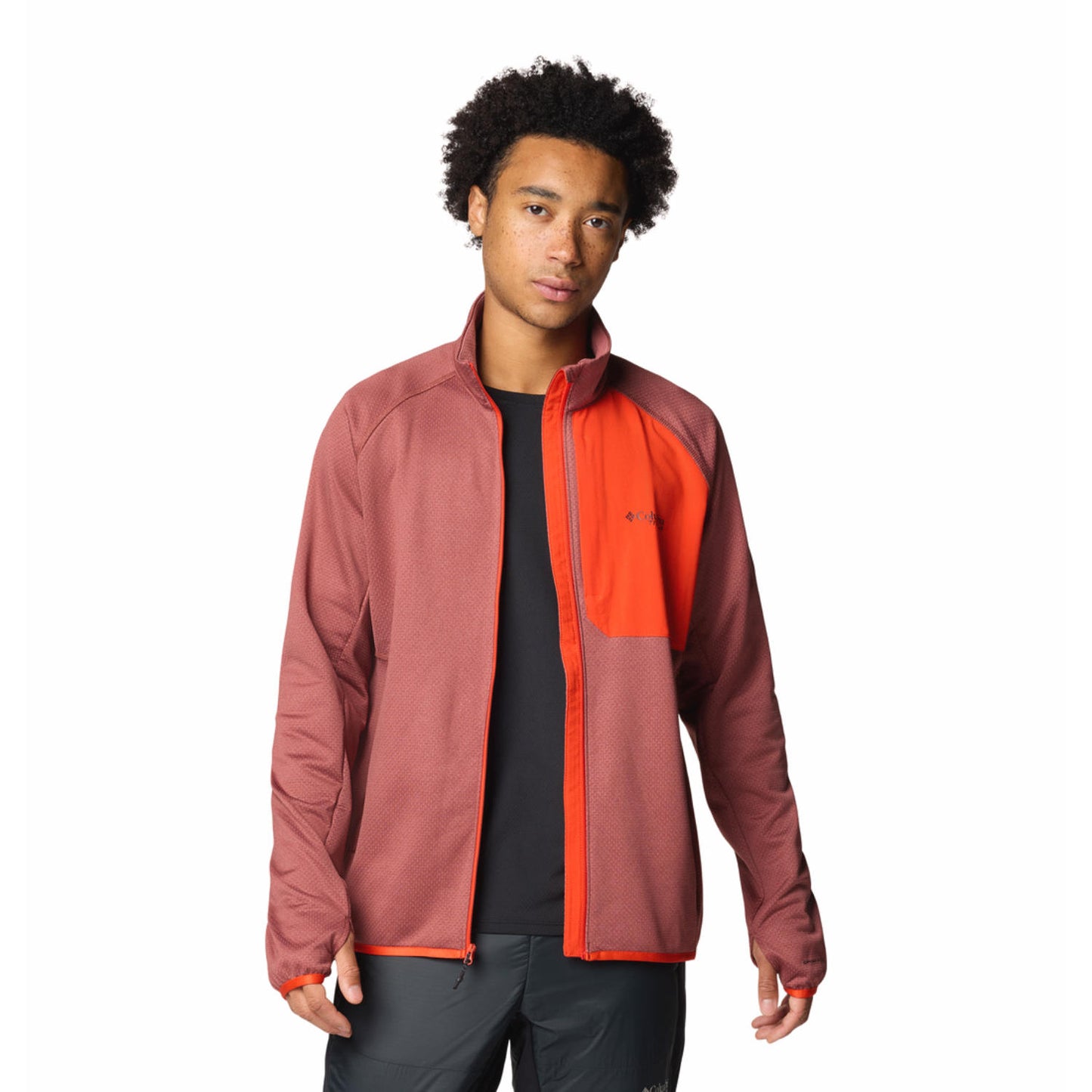 Columbia Men Red Triple Canyon Grid Fleece FZ II