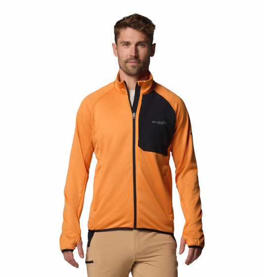Columbia Mens Orange Omni-Wick Triple Canyon Grid II Full Zip Fleece Jacket