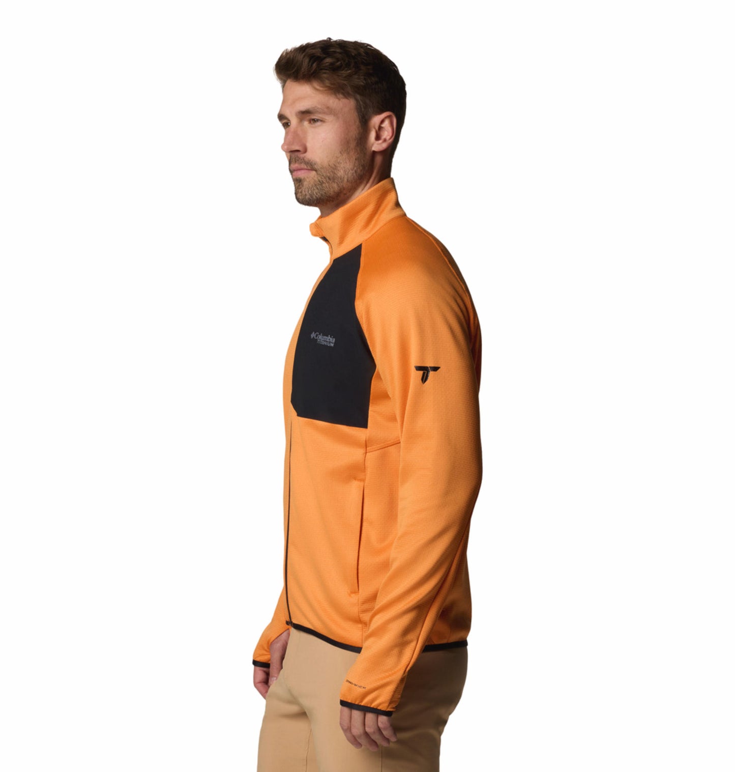 Columbia Mens Orange Omni-Wick Triple Canyon Grid II Full Zip Fleece Jacket